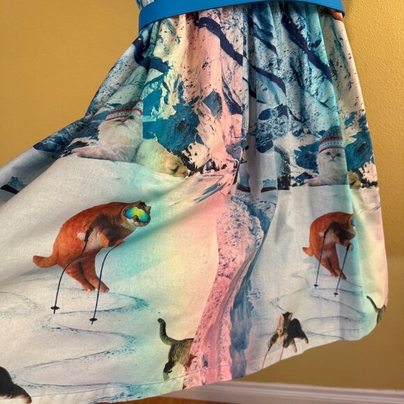 Whimsy Without End A-Line Dress in Snow Cats - Picture 5 of 14